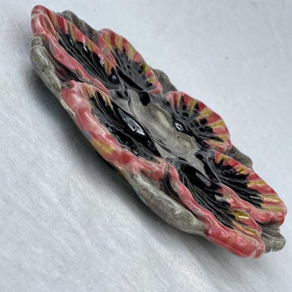 Fives Lille French Majolica 6 Well Oyster Plate - Picture 13 of 16